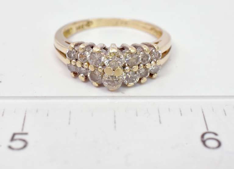 Gorgeous 14K Yellow Gold Ring with Diamonds