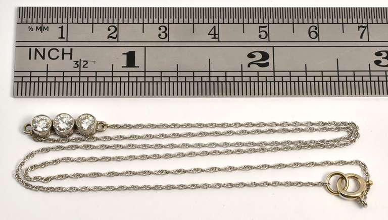 White Gold 3Diamond Necklace