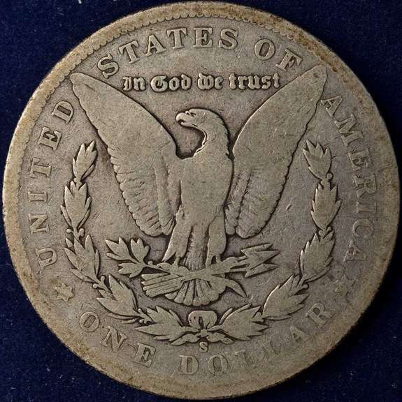 Lot Of 2 Morgan Silver Dollars, 1898-S & 1899-S, Circulated.