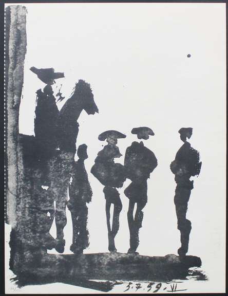 RARE LIMITED EDITION PABLO PICASSO (5.7.59 VI) 1961, BULFIGHTER.  PICASSO UNTITLED (5.7.59 VI)