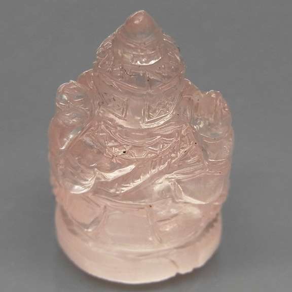 Detailed 23.29ct Rose Quartz carving