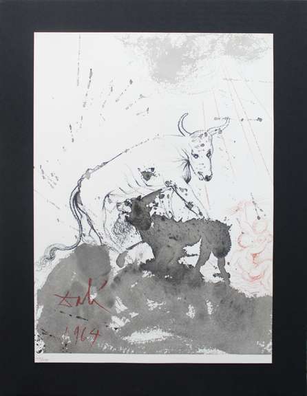 ORIGINAL LITHOGRAPH BY SALVADOR DALI  LEO QUASI BOS COMEDENS PALEAS 1969  DALI  LEO QUASI BOS COMEDENS PALEAS