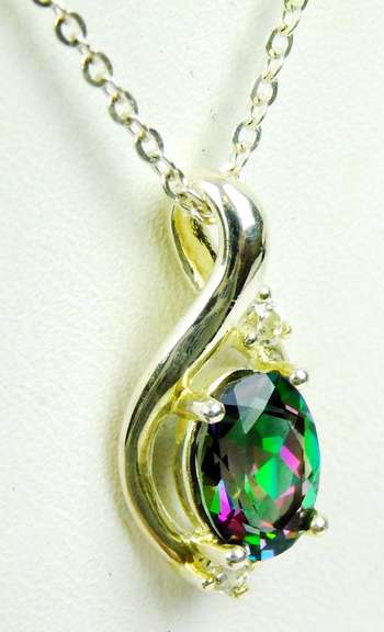 Sterling Silver Mystic Topaz Necklace