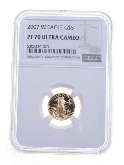 PF70 UCAM 2007-W $5 American Gold Eagle - Graded NGC