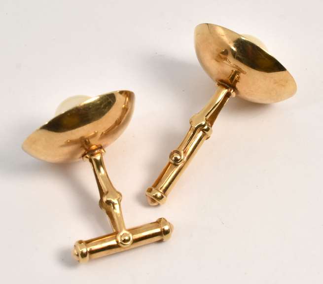 Stylish 14k and Pearl Cufflinks