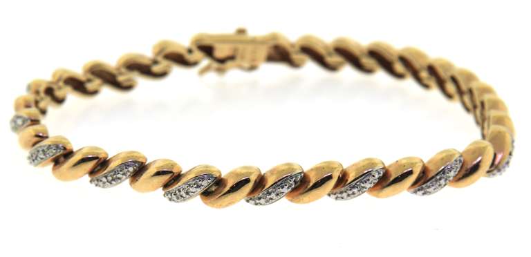 925 Sterling Silver Cubic Zirconia Wavy Bracelet