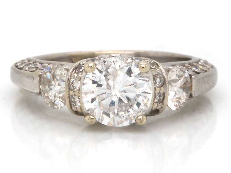 PreciousWhite Gold 1.03ctw Diamond Engagement Ring