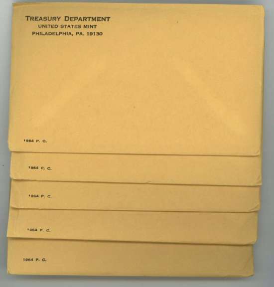 Great lot of 5 UNOPENED 1964 US Silver Proof Sets