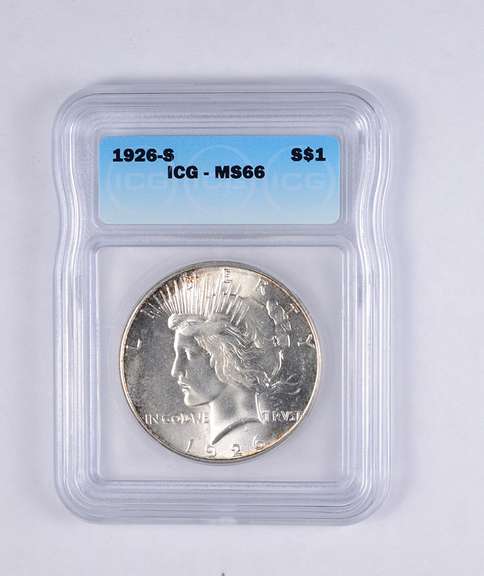 MS66 1926-S Peace Silver Dollar - Graded ICG