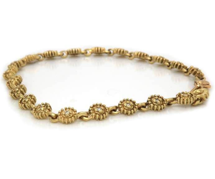 Precious 18kt YG Sunburst Diamond Bracelet
