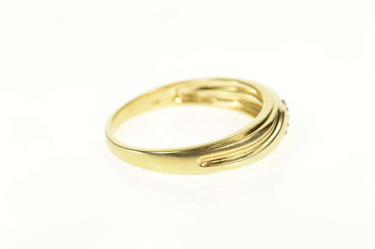 14K Yellow Gold Classic Diamond Men's Wedding Band Ring