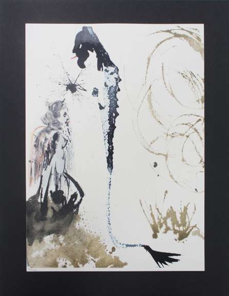SALVADOR DALI ORIGINAL LITHOGRAPN IN COLORED FROM BIBLE SERIES   DALI IDOLUM NOMINE (AN IDOL BY THE NAME OF BAAL) PLATE 72