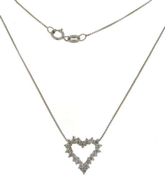 Dazzling White Gold Diamond Heart Pendant on Chain