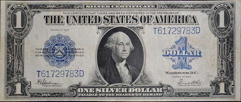 Series Of 1923 Silver Certificate Large Note. Circulated.