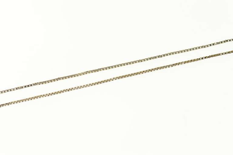 14K White Gold 0.6mm Box Chain Classic Square Link Necklace