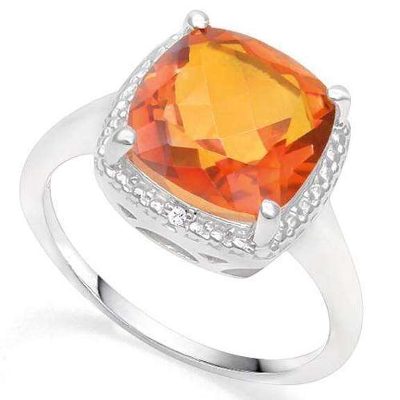 925 STERLING SILVER 4.02 CT AZOTIC GEMSTONE & DIAMOND COCKTAIL RING