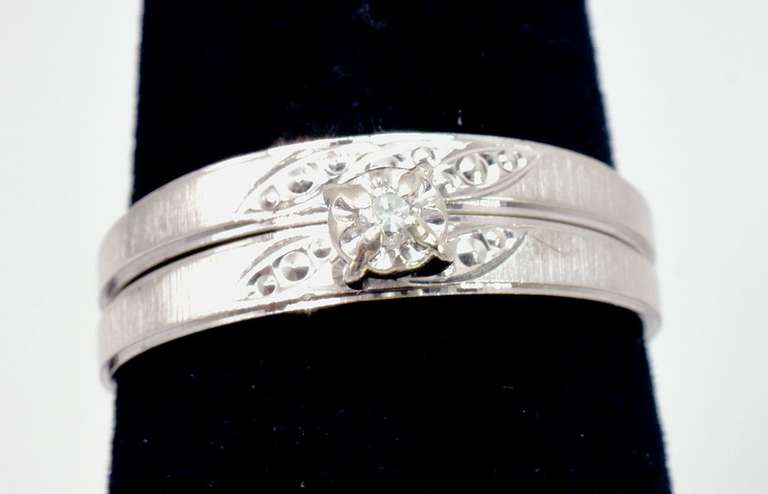 Gorgeous 14K White Gold Wedding Set