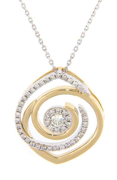 Powerful Diamond Cluster Swirl Pendant on Chain