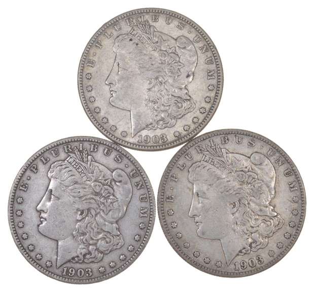 Lot Of 3 1903-S Morgan Silver Dollars