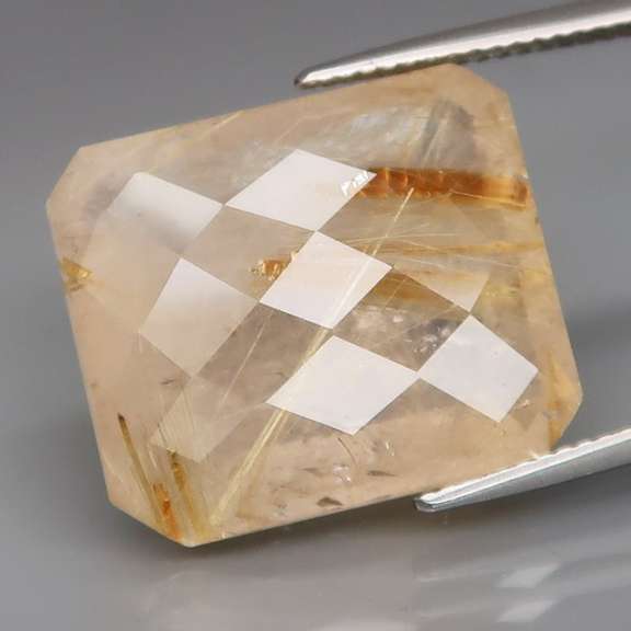 Fully faceted 18.94ct golden rutile Quartz