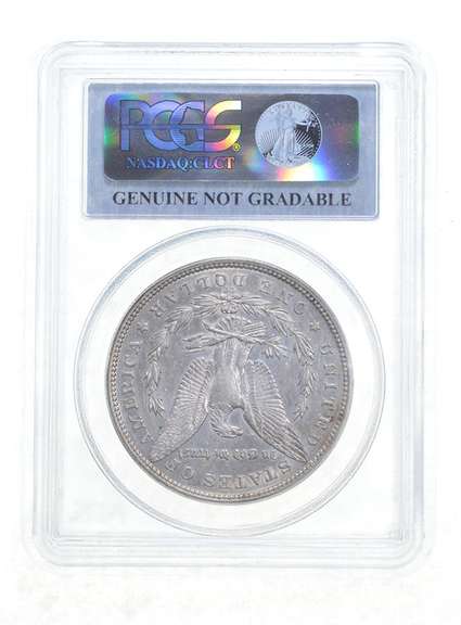 Genuine 1890-CC Morgan Silver Dollar - Graded PCGS