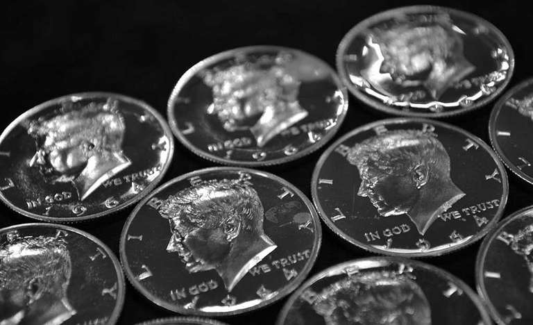 Roll Of 20 1964 Proof Kennedy Half Dollars Accented Hair. Milk Spots/Hairlines.
