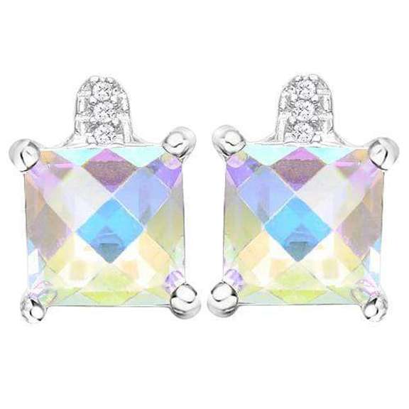 3 CARAT MERCURY MYSTIC TOPAZ 925 STERLING SILVER EARRINGS