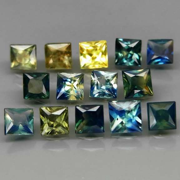 Unheated! 5.02ct princess cut Australian Sapphire set