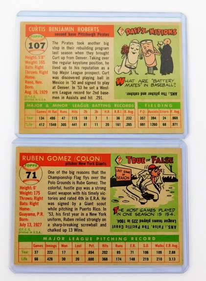 2 Topps 1955 Baseball Cards