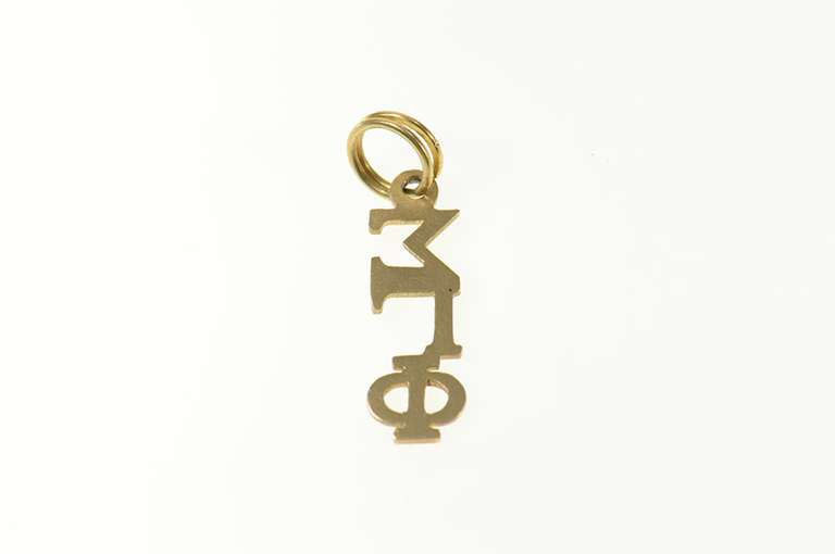 14K Yellow Gold Sigma Gamma Phi Sorority Greek Letters Charm/Pendant