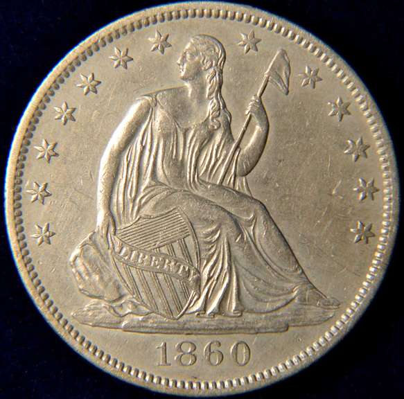 1860-O Seated Liberty Half Dollar, Circulated.