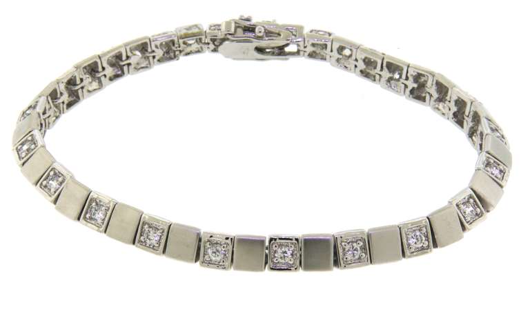 Sterling Silver Pyramid Crystal Bracelet