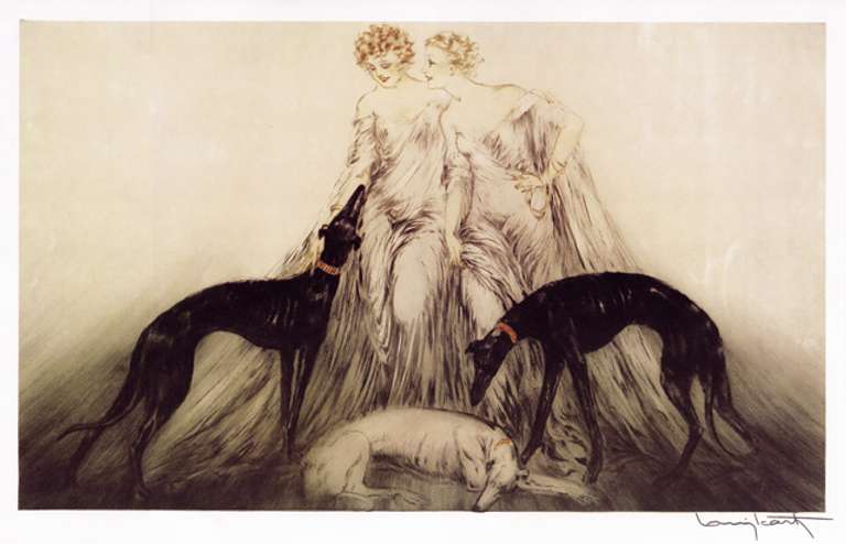 Louis Icart Femme & Chien