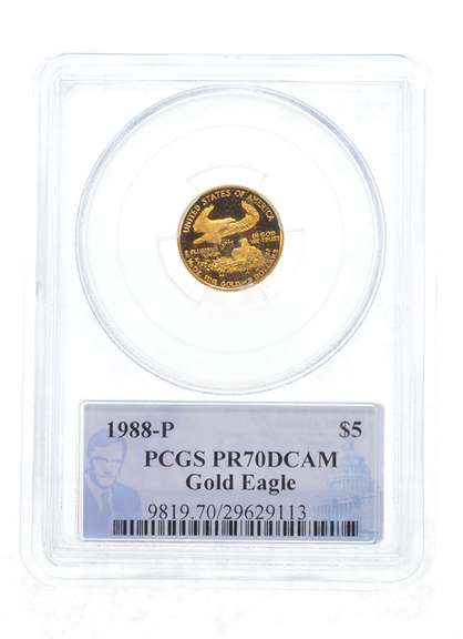 PR70 DCAM 1988-P $5 American Gold Eagle - Diehl Signed - Graded PCGS