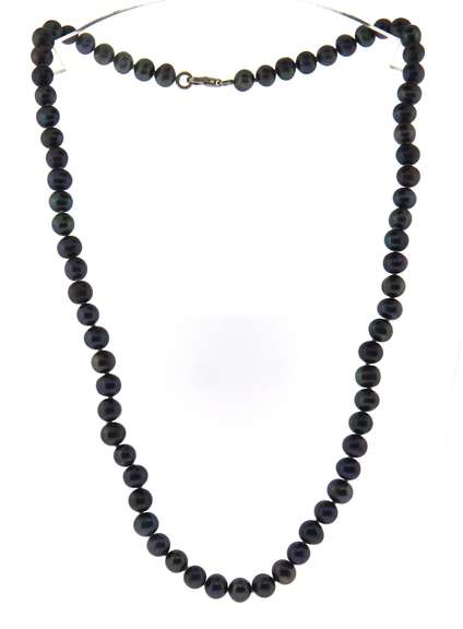 Sterling Silver Gray beads Necklace