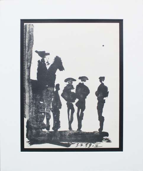 RARE LIMITED EDITION PABLO PICASSO (5.7.59 VI) 1961, BULFIGHTER.  PICASSO UNTITLED (5.7.59 VI)