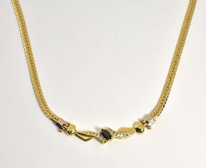 Stunning 18K Sapphire & Diamond Necklace