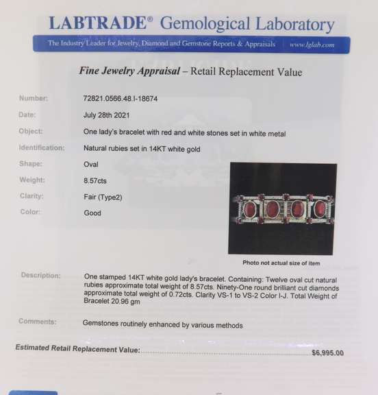 Outstanding White Gold Ruby and Diamond Bangle