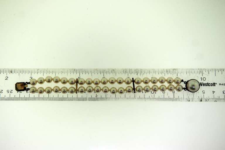 Sterling Silver Double Strands Pearl bracelet