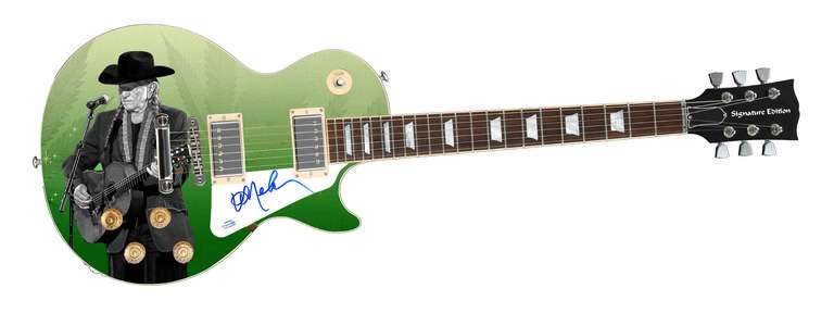 Willie Nelson Autographed Signed Live Graphics Photo Guitar ACOA