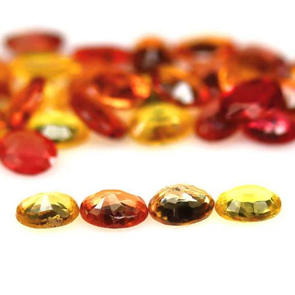 6.78ct heated only Autumn leave Sapphire set