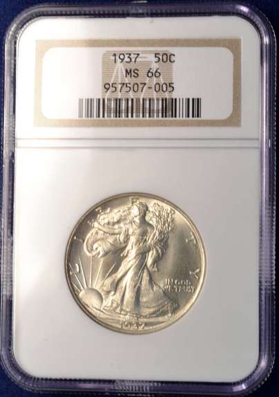 1937 Walking Liberty Half Dollar NGC MS66