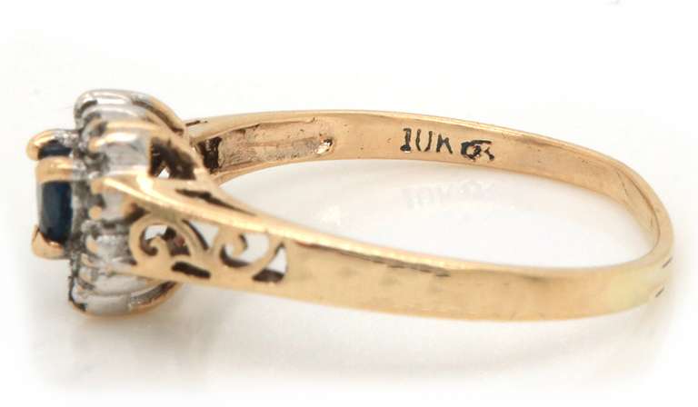 Gorgeous Sapphire and Diamond Yellow Gold Ring