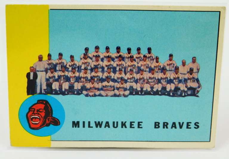 1962 Milwaukee Braves Rare Topps Team Card