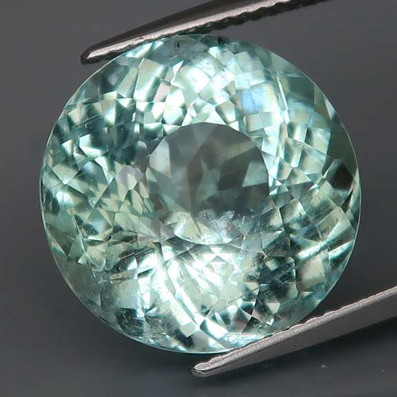 High fire 13.79ct platinum blue green Aquamarine
