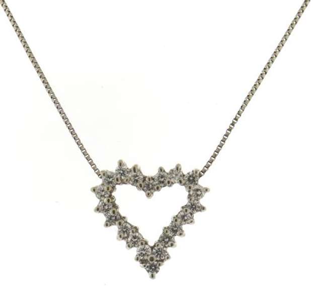 Dazzling White Gold Diamond Heart Pendant on Chain