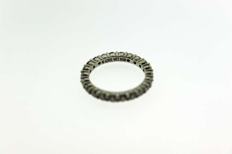 Sterling Silver CZ Wedding Band