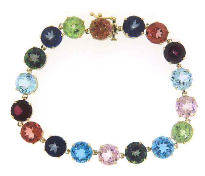 Fantastic Yellow Gold Rainbow Bracelet