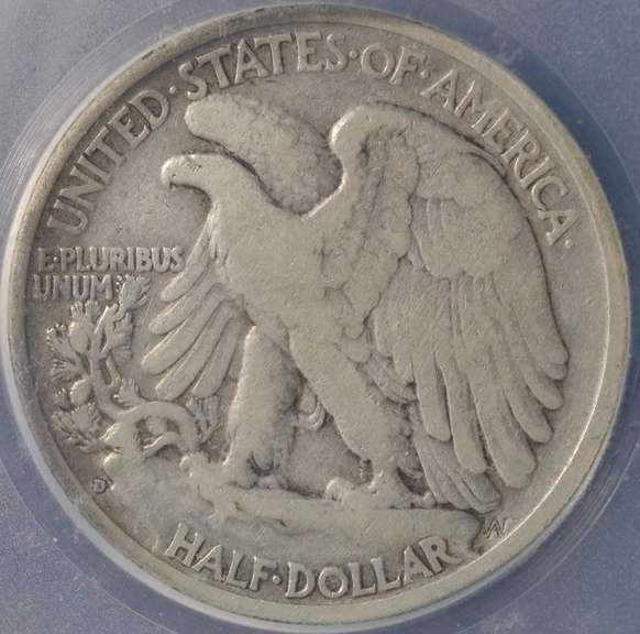 1938-D Walking Liberty Half Dollar ICG F12.
