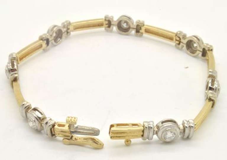 LADIES 14 KT TWO-TONE DIAMOND BRACELET